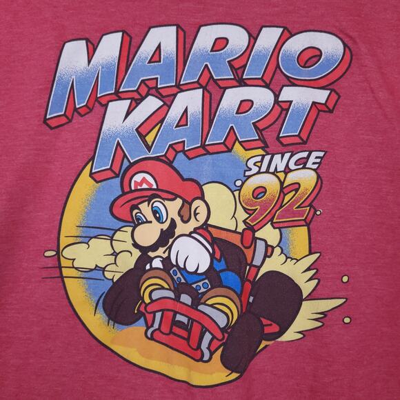 Super Mario Kart Men's Since 92' Graphic Short Sleeve T-Shirt Size Medium Red - Picture 3 of 13